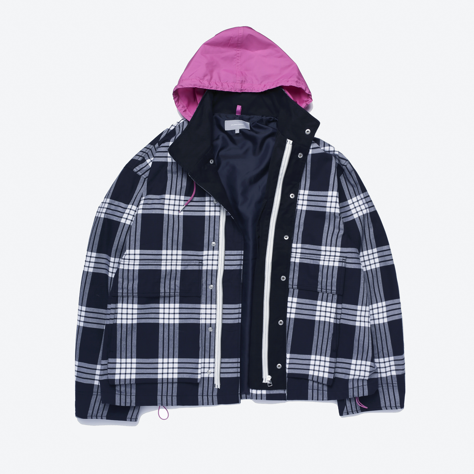 BIG POCKET COLOR HOOD JACKET plaid