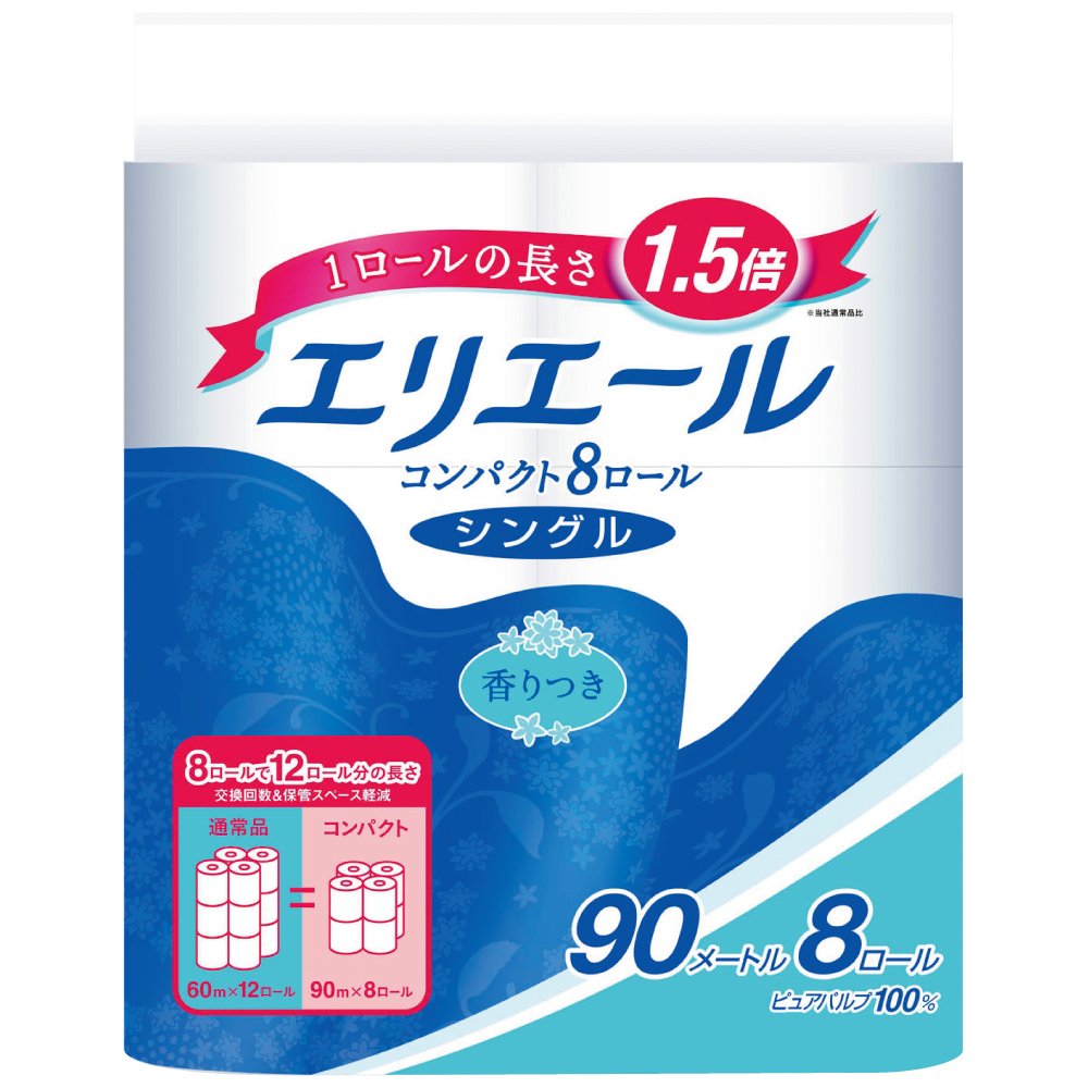 2位　エリエール　トイレットペーパー　1.5倍巻き