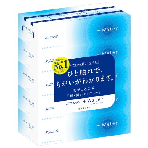 1位　エリエール　ティッシュ　プラスウォーター　5箱