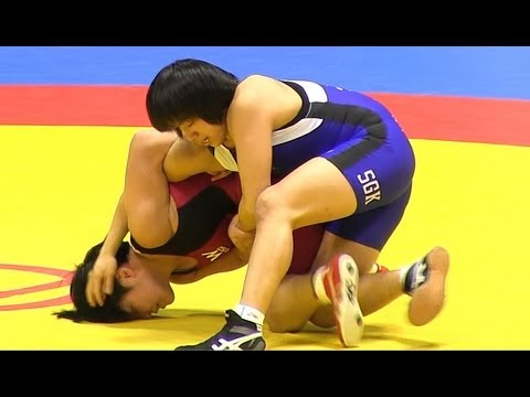 Wrestling 渡利璃穏 × 西牧未央 63kg 天皇杯2012-1222 - YouTube