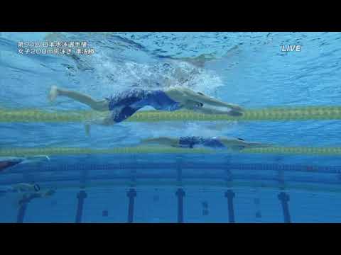 水中＆スロー映像 渡部香生子選手 女子200ｍ平泳ぎ（2018日本選手権） - YouTube