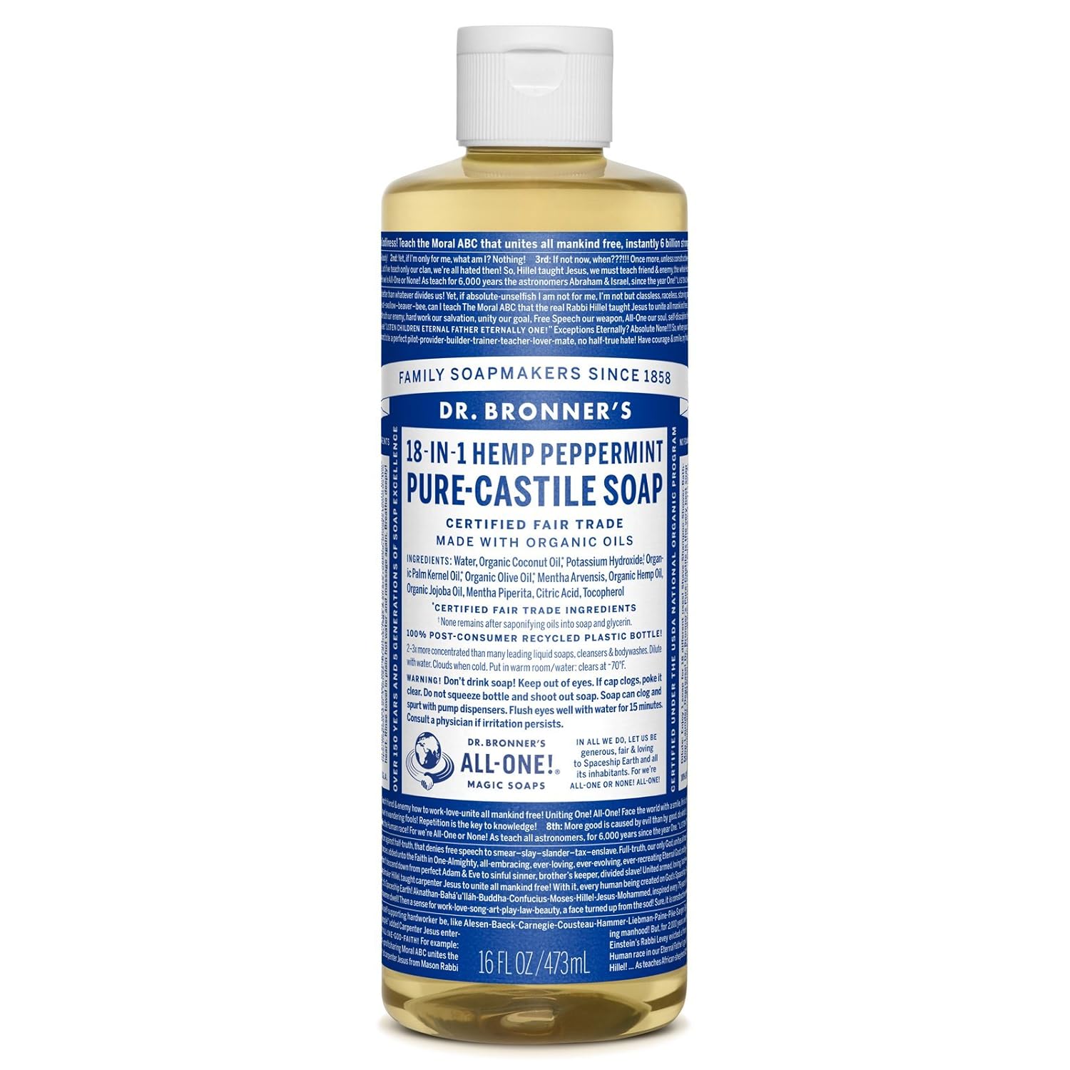 2位：ドクターブロナー (Dr.Bronner’s) マジックソープ ペパーミント 472ml