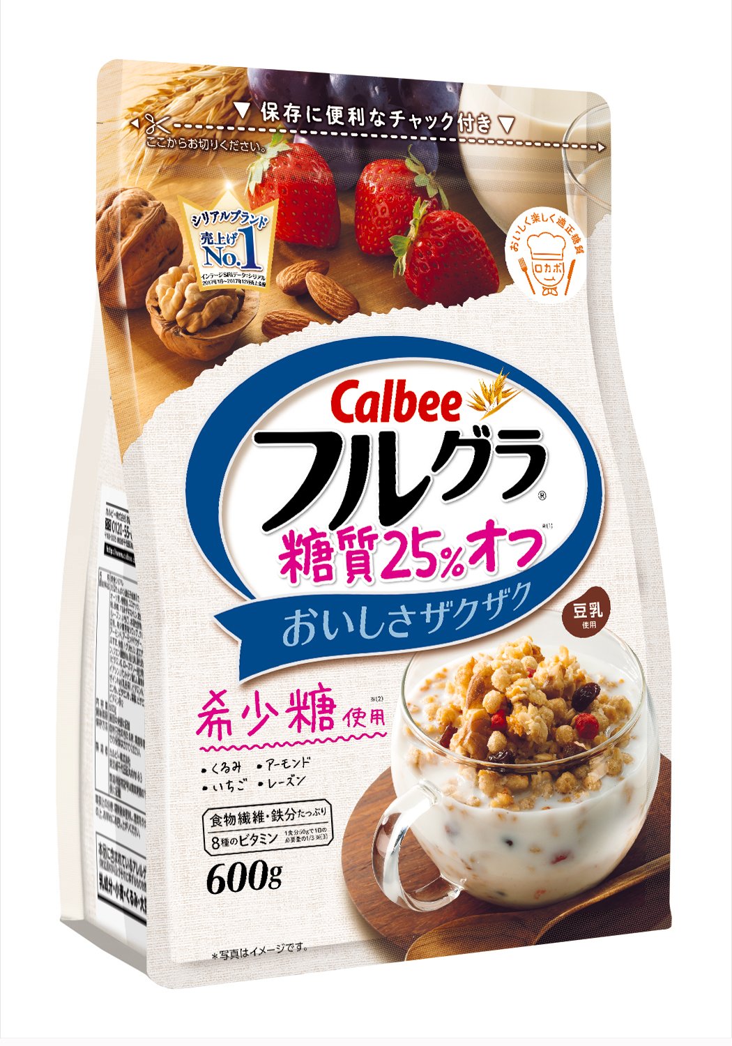 16位：カルビー フルグラ 糖質オフ 25% 600g×6袋