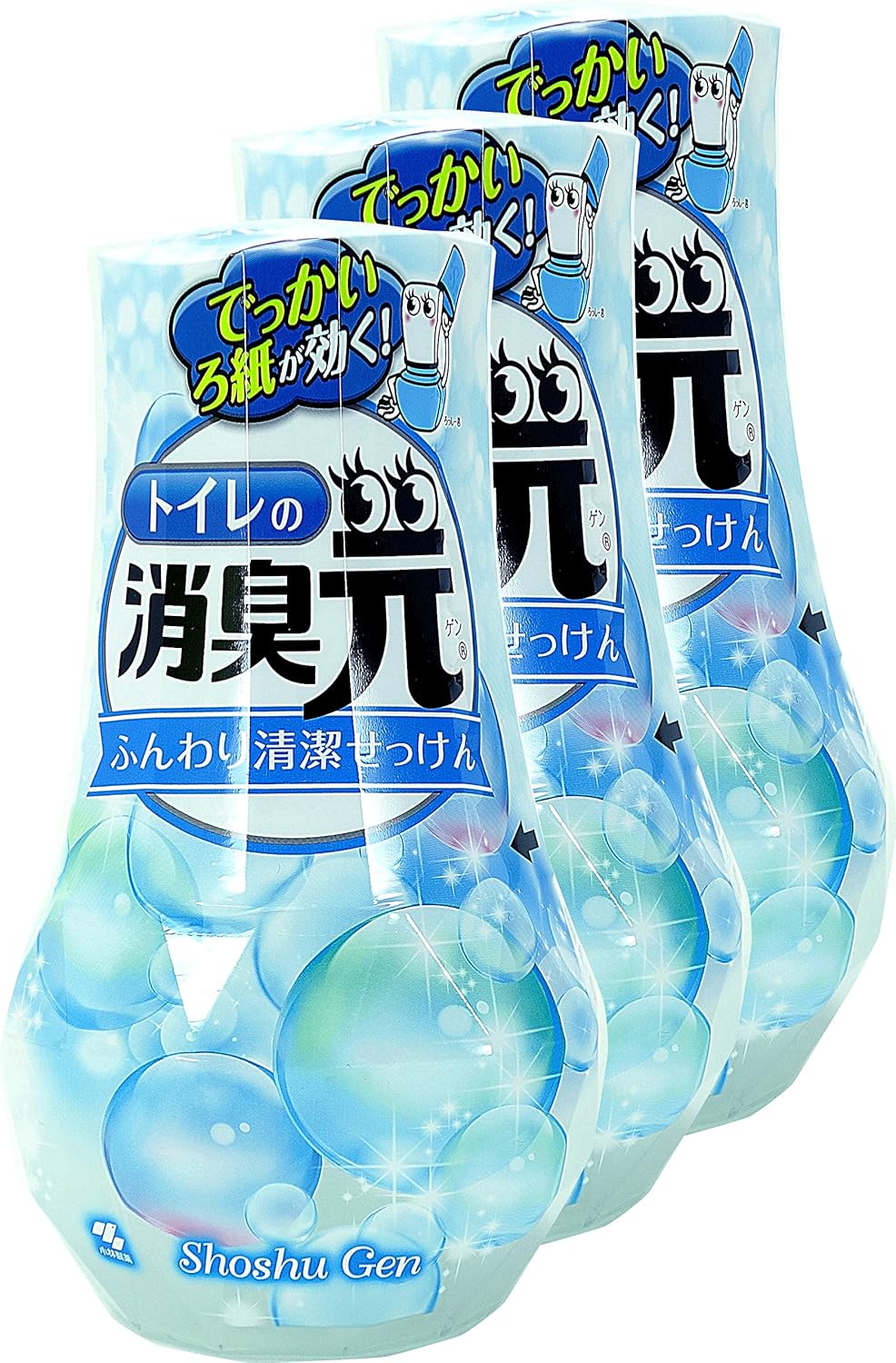 4位　トイレの消臭元 消臭芳香剤 トイレ用 ふんわり清潔せっけん 400ml