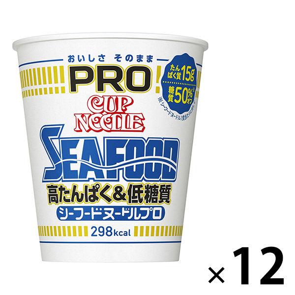 11位：日清食品　カップヌードルPRO（プロ）シーフードヌードル　高たんぱく＆低糖質　糖質50%オフ　78g　1セット（12食）