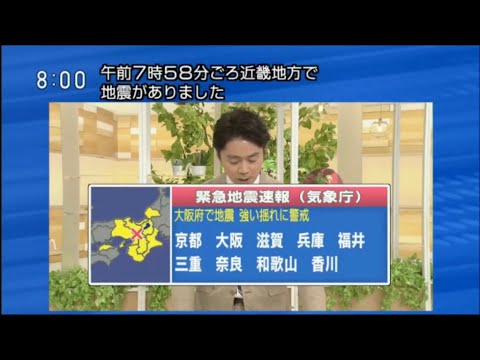 【大阪北部6弱地震】NHK地震発生の瞬間 - YouTube