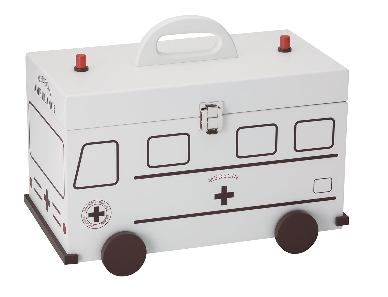 10位：イシグロ(Ishiguro) デザイン小物 ホワイト 35×27.5×20.3㎝ 救急箱 救急車 60057