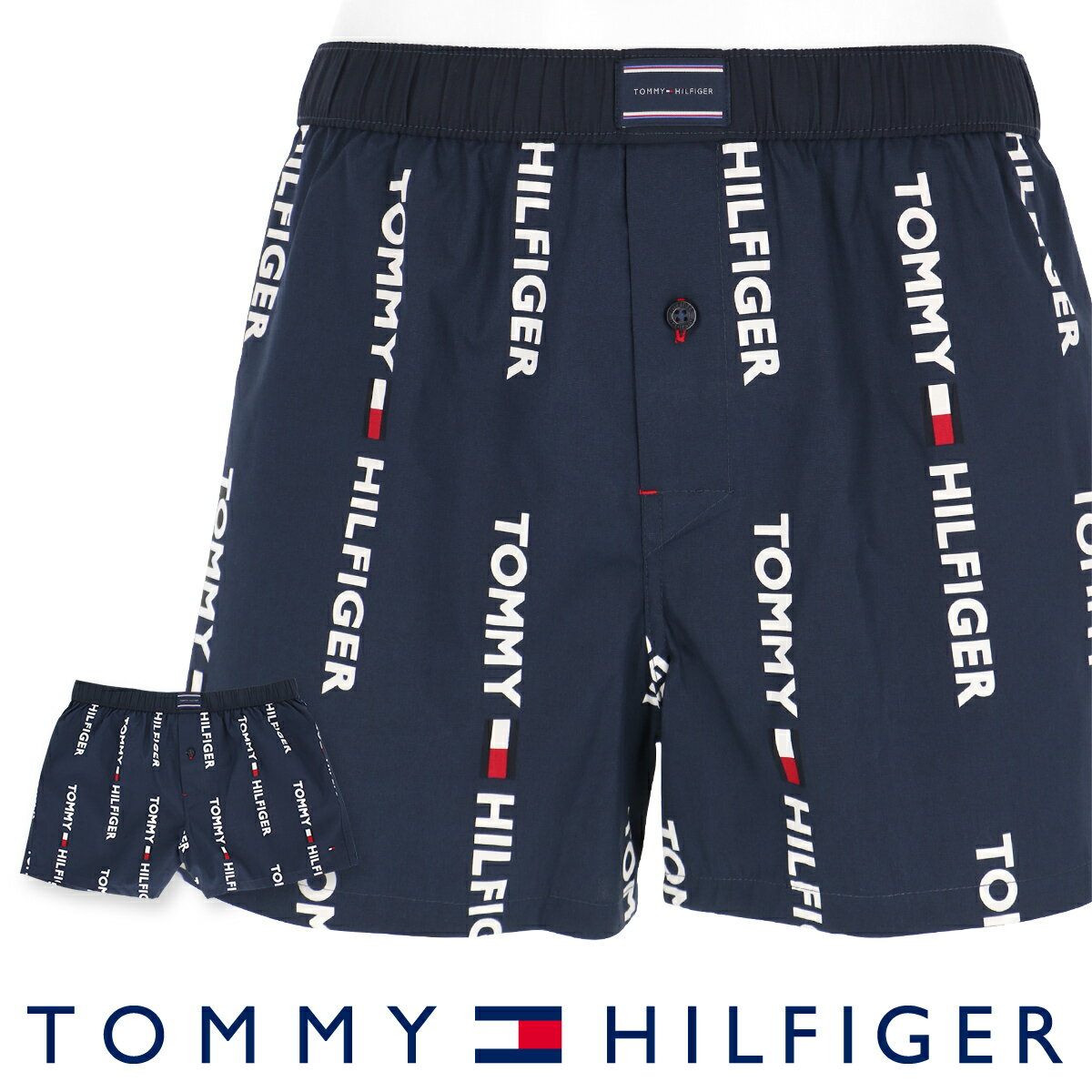 TOMMY HILFIGER｜トミーヒルフィガー COTTON ICON WOVEN BOXER ALLOVER LOGO