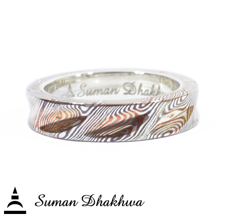 Suman Dhakhwa スーマン ダックワ SD-R73 Spiral Ring 木目柄/金/銅 ring/リング silver925/シルバー メンズ