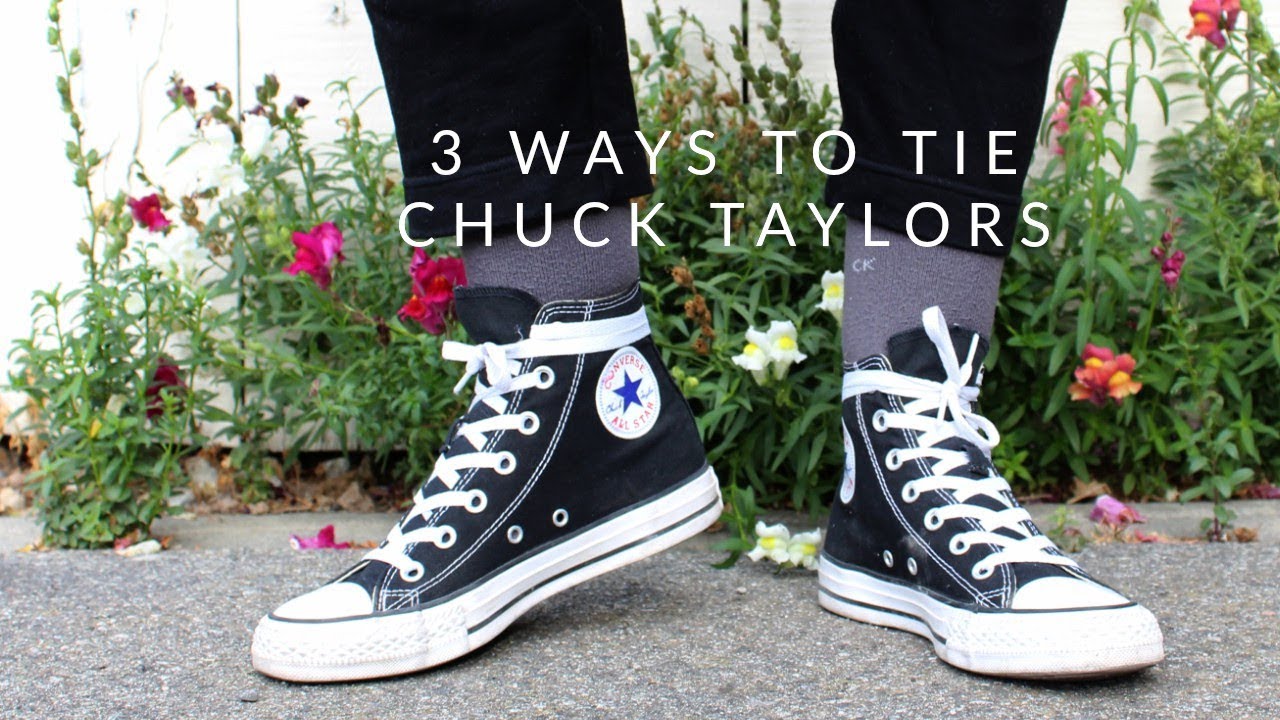 3 DIFFERENT WAYS TO TIE CONVERSE ALL STAR HI | EASY - YouTube