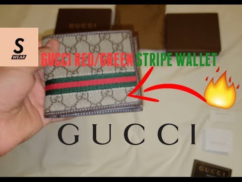 GUCCI RED/GREEN STRIPE MEN'S WALLET! - YouTube