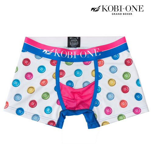 ローライズ KOBI ONE 正規品 コビワン セクシーな カラフル ボタン ドット 柄 白 ホワイト メッシュ 蒸れない パンツ インナー 