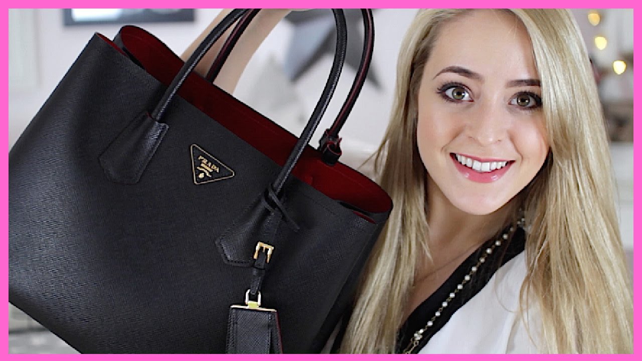 What's in my Bag?! (+Prada 'Double Bag' Review!) | Fleur De Force - YouTube