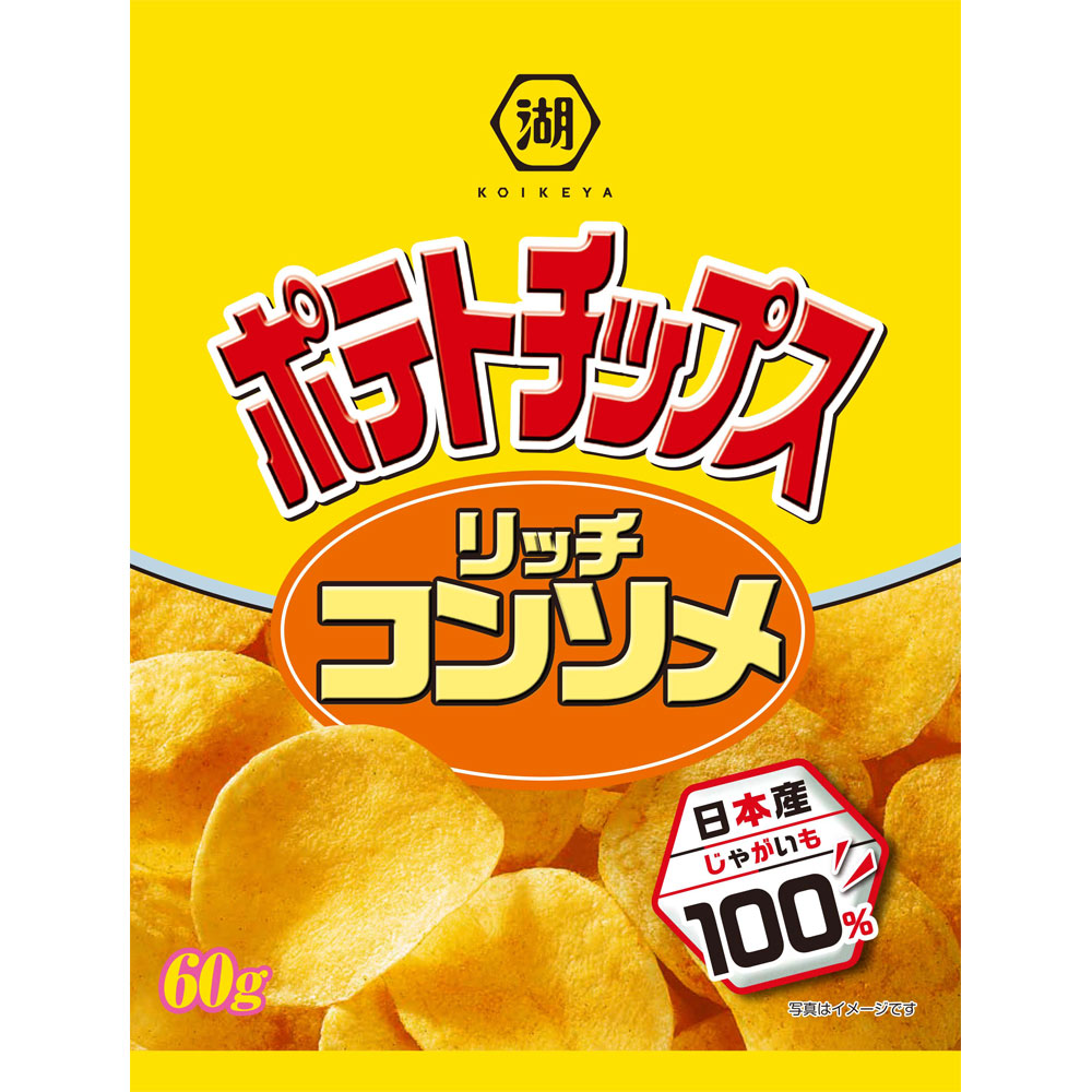 4位　湖池屋 ポテトチップス リッチコンソメ ６０ｇ