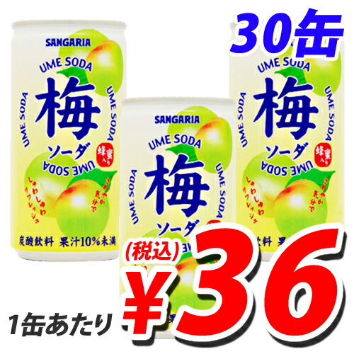 27位　サンガリア  梅ソーダ 190g×30缶 