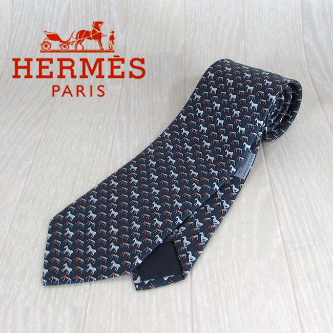 2位　エルメス HERMES  ネクタイ メンズ シルクネクタイ 8cm Ｈ柄 