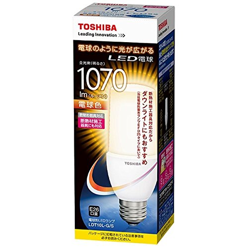 8位：東芝ライテック LED電球 一般電球形 T形 全方向タイプ 断熱材施工器具対応 60W EFD25代替推奨 電球色 LDT10L-G/S 口金直径26mm