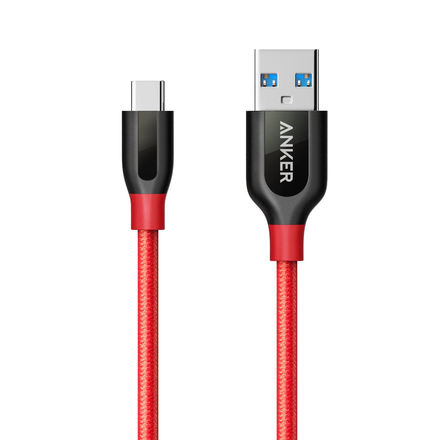 4位：Anker PowerLine+ USB-C ＆ USB-A 3.0 ケーブル (0.9m レッド) Galaxy S9 / S8 / S8+、MacBook、Xperia XZ その他Android各種、USB-C機器対応