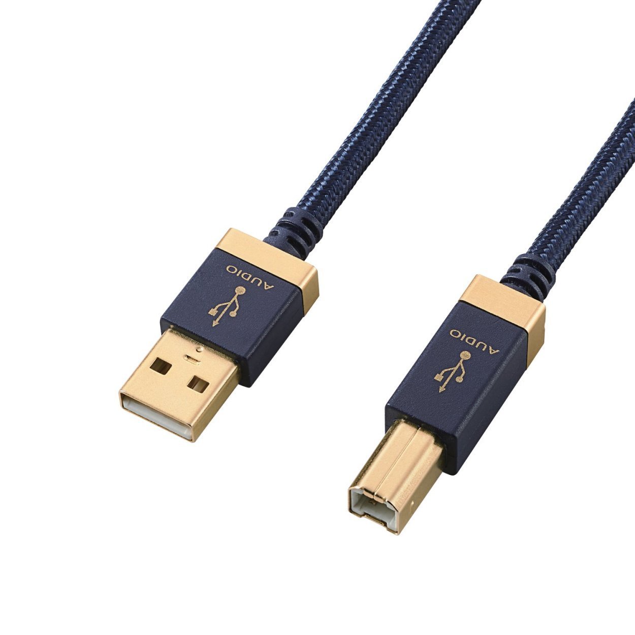 7位：エレコム USBケーブル オーディオ用 音楽用 USB2.0(A to B) 金メッキコネクター採用 1.0m ネイビー DH-AB10