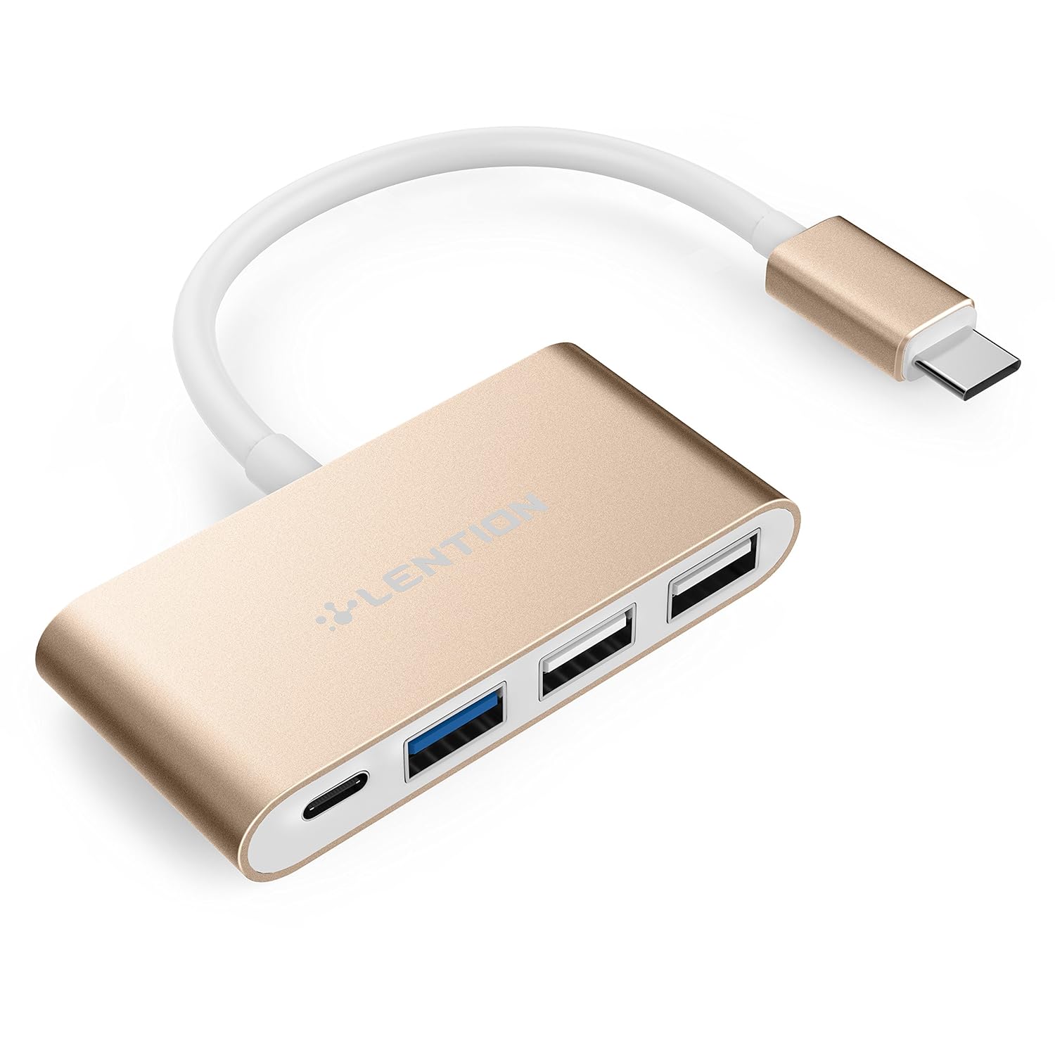 21位：LENTION 3ポートUSB-Cハブ PD充電機能搭載 全4色 USB3.0 端子不足を解消 MacBook pro/Windows10搭載PCなど対応 (ゴールド)