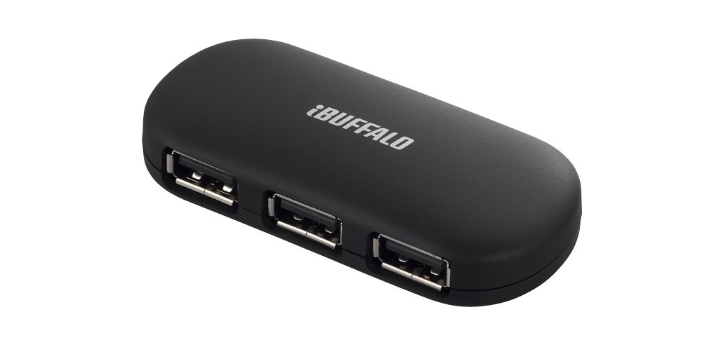 22位：iBUFFALO USB2.0ハブ 4ポートタイプ ACアダプタ付 【電源連動タイプ】 ブラック 【PlayStation4,PS4,PS3,torne動作確認済】 BSH4AE06BK