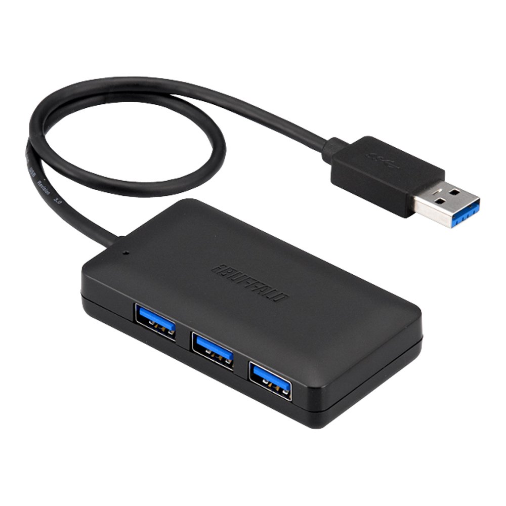 2位：iBUFFALO USB3.0ハブ 4ポートタイプ マグネット付 ブラック 【PlayStation4,PS4 動作確認済】 BSH4U22U3BK