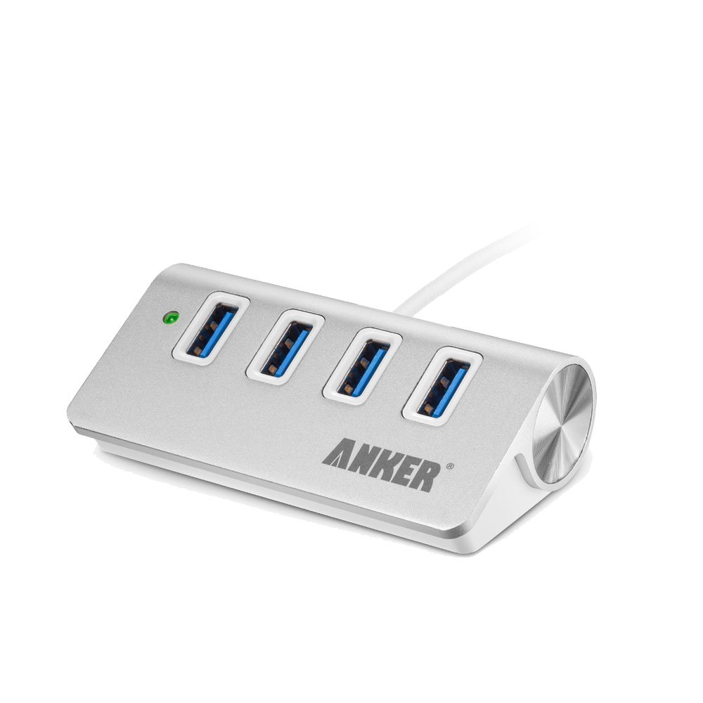 18位：Anker USB 3.0 高速4ポートハブ 一体型ケーブル アルミ製 USB1.1/2.0互換 【18ケ月保証】 (ホワイト)