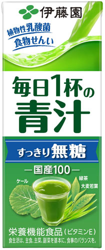 14位　伊藤園 毎日1杯の青汁 すっきり無糖 200ml 紙パック 24本入×3