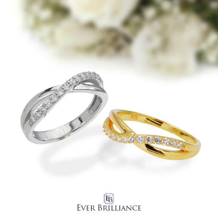 2位　クロスライン スワロフスキー リング 