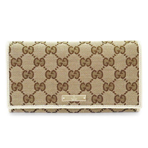 5位　グッチ 長財布 レディース GUCCI 財布 二つ折り METAL BAR ベージュxアイボリー