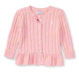 4位：ラルフローレン　ケーブル コットン ペプラム カーディガン