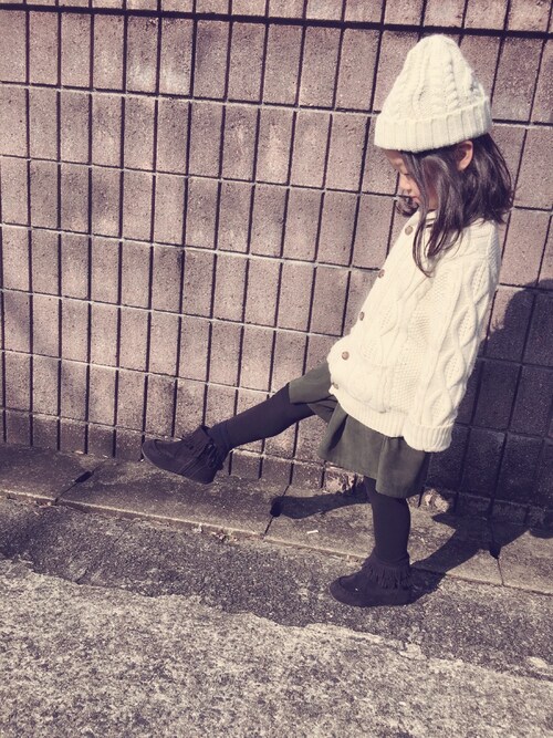 13位：petit main　ケーブルカーディガン 