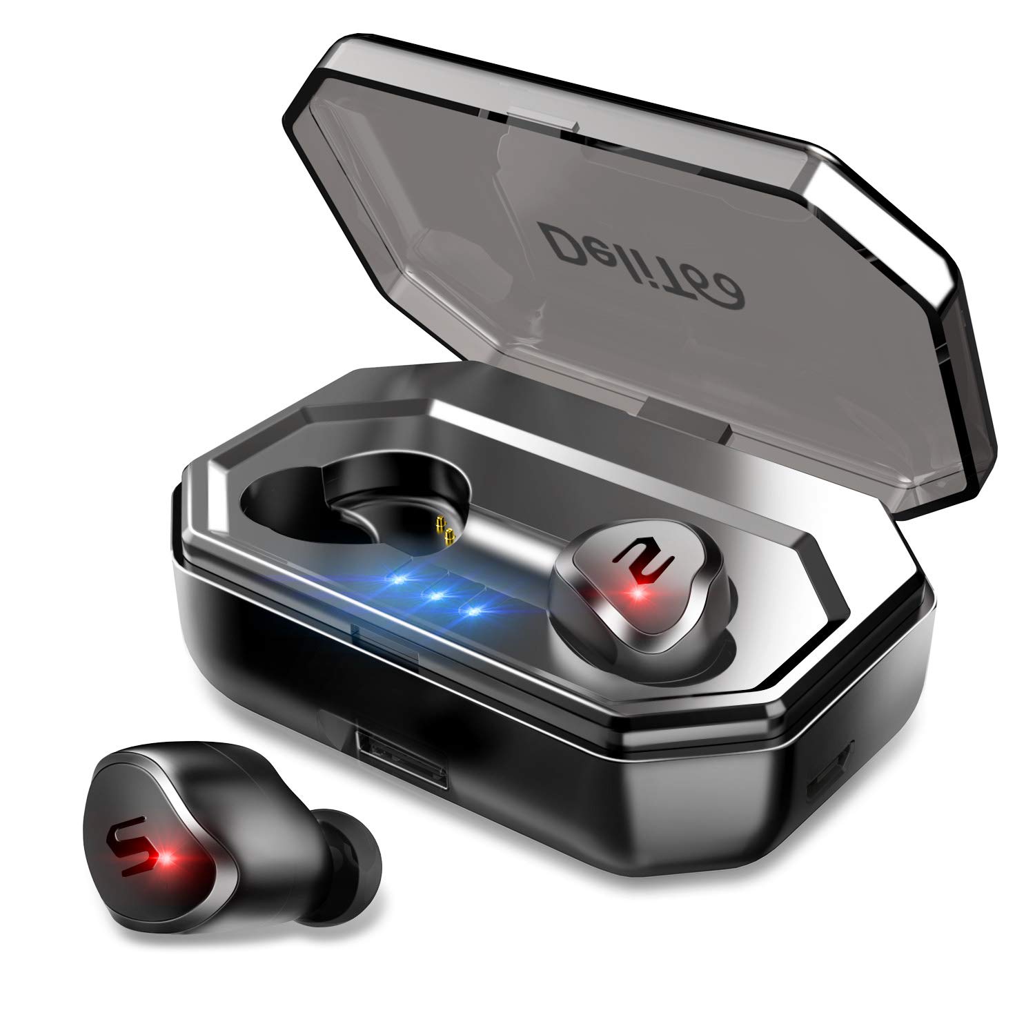 6位：Bluetooth イヤホン 90時間連続駆動 IPX6防水 タッチ型 自動ペアリング 完全 ワイヤレス イヤホン 高音質 軽量 Siri対応