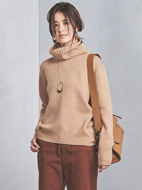 4位　 UWSC バイアス タートルネック ニット 18AW†