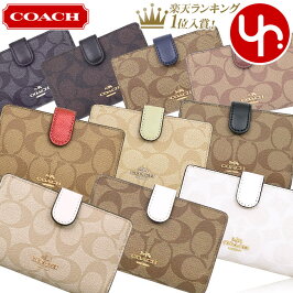 1位：COACH 財布 二つ折り財布 F23553 特別送料無料 コーチ ラグジュアリー シグネチャー PVC レザー ミディアム コーナー ジップ