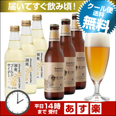 15位　湘南ゴールド 地ビール ＆ ジュース ギフト セット（クラフトビール3本、サイダー3本)