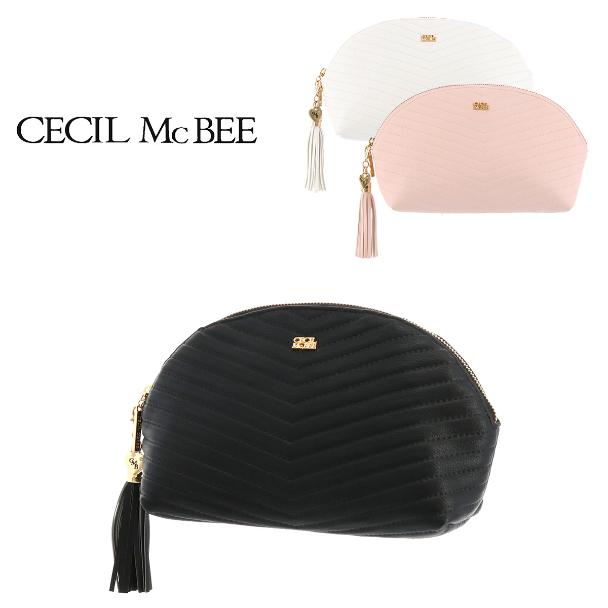 3位：セシルマクビー CECIL McBEE ポーチ 66004 V字型押し  【 レディース シェル型 】[PO5][bef] 