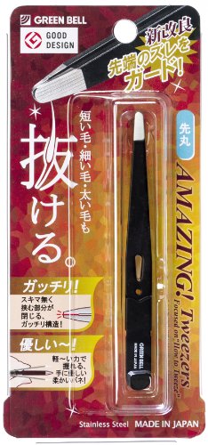 7位　グリーンベル 驚きの毛抜き 先丸 BK ブラック