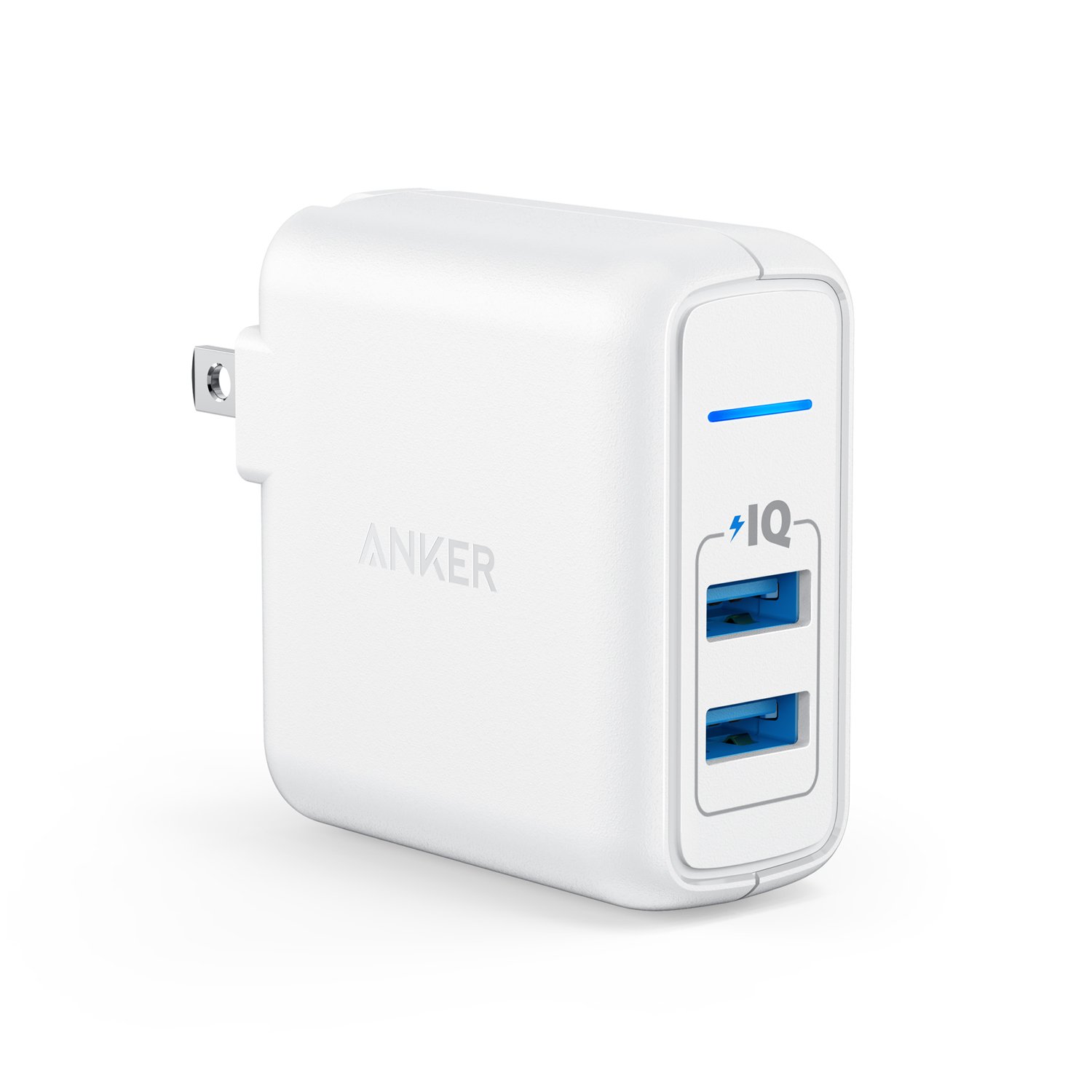 6位：Anker PowerPort 2 Elite (24W 2ポート USB急速充電器)【折り畳み式プラグ搭載/PowerIQ搭載 / 旅行に最適】(ホワイト)