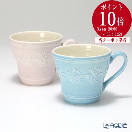 6位　ウェッジウッド (Wedgwood) フェスティビティ マグ 300cc(ピンク＆ブルー) ペア 