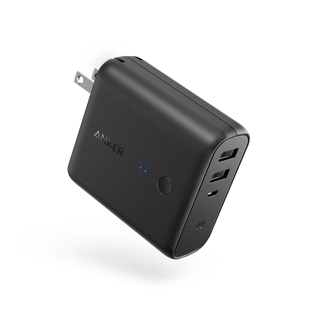 3位：Anker PowerCore Fusion 5000 (5000mAh モバイルバッテリー搭載 USB急速充電器) 【PowerIQ搭載 / 折畳式プラグ搭載】