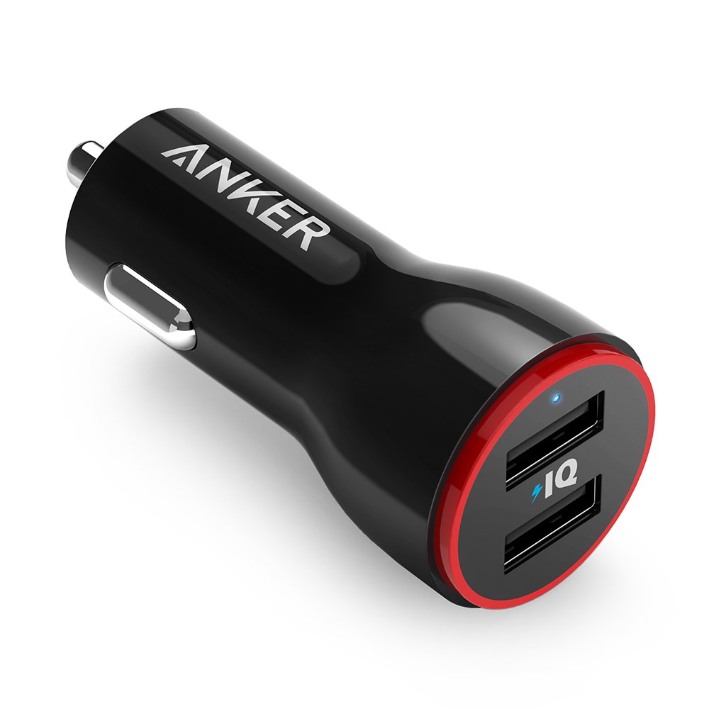 12位：Anker PowerDrive 2 (24W/4.8A 2ポート USBカーチャージャー) iPhone、Android、IQOS対応 (ブラック)