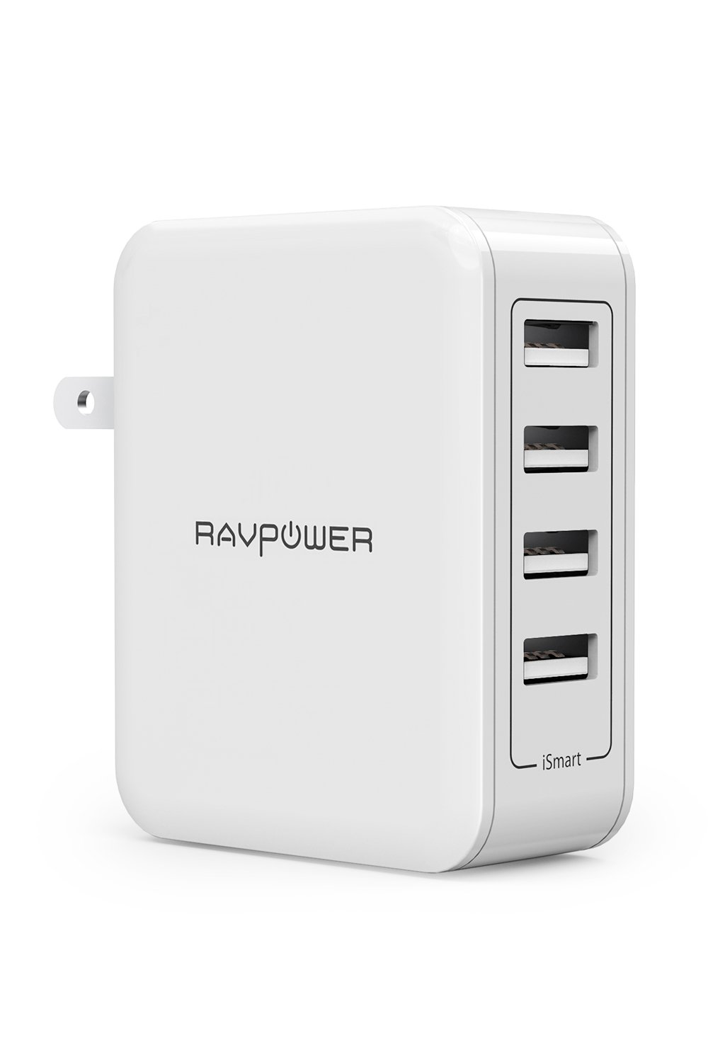 10位：RAVPower USB 充電器 [4ポート/40W/折り畳み式プラグ/急速充電] AC アダプター RP-PC026 ホワイト