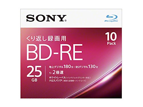 16位：SONY ビデオ用ブルーレイディスク 10BNE1VJPS2(BD-RE1層:2倍速 10枚パック)