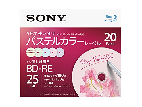 5位：SONY ビデオ用ブルーレイディスク 20BNE1VJCS2(BD-RE1層:2倍速 20枚パック)