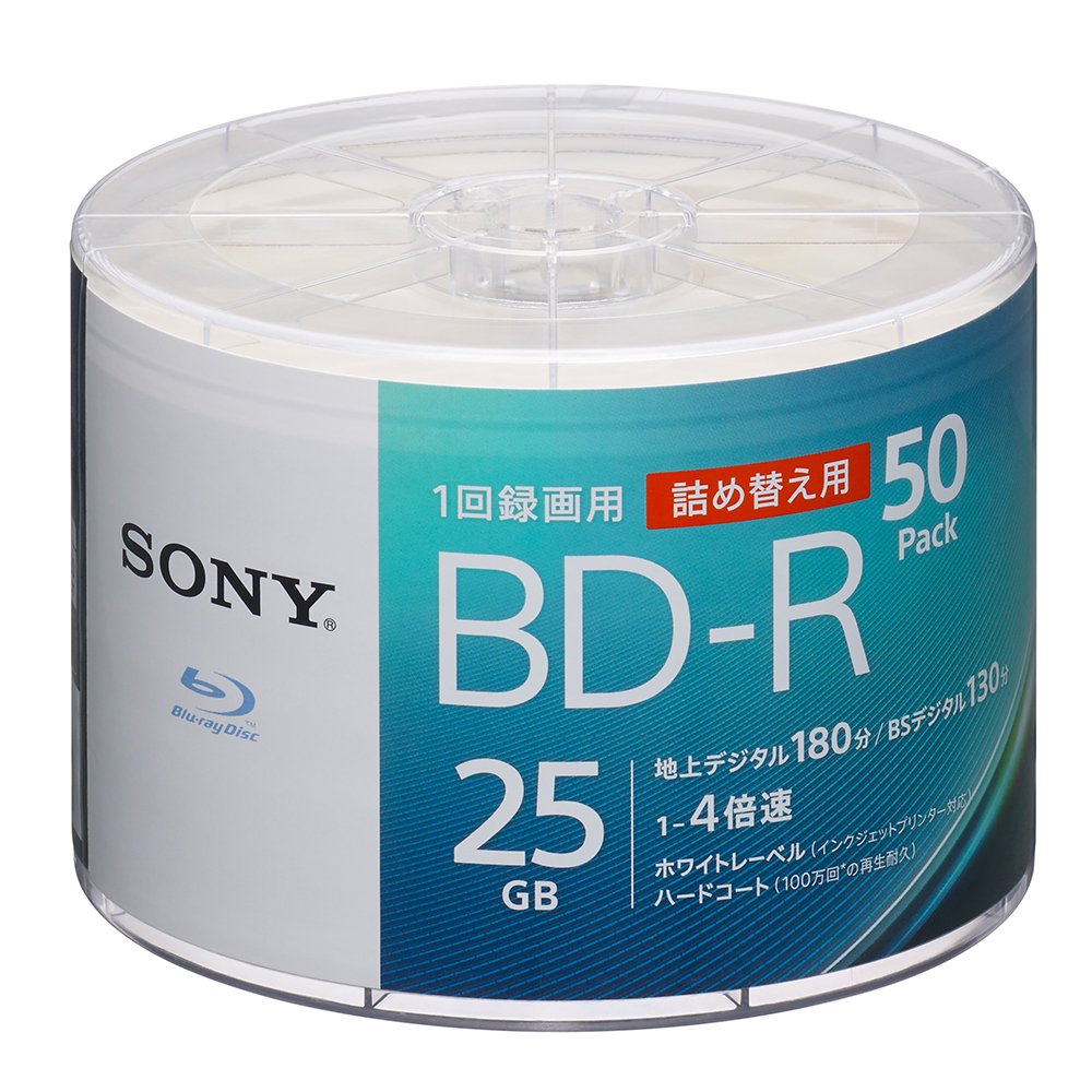 10位：ソニー SONY ビデオ用ブルーレイディスク 詰め替えモデル 50BNR1VJPB4 (BD-R 1層:4倍速 50枚バルク)