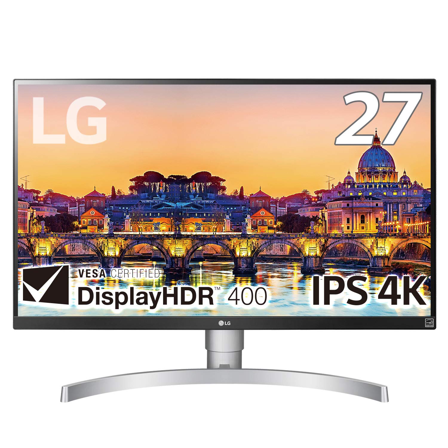 16位：LG モニター ディスプレイ 27UL650-W 27インチ/4K/DisplayHDR400/FreeSync/IPS非光沢/HDMI×2、DisplayPort/高さ調節、ピボット対応