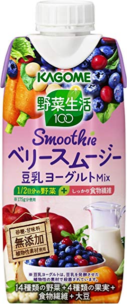 3位　カゴメ 野菜生活100 Smoothie ベリースムージー豆乳ヨーグルトミックス 330ml×12本 