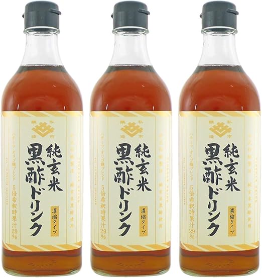 7位　私市醸造 純玄米黒酢ドリンクくろず 500ml×3本セット