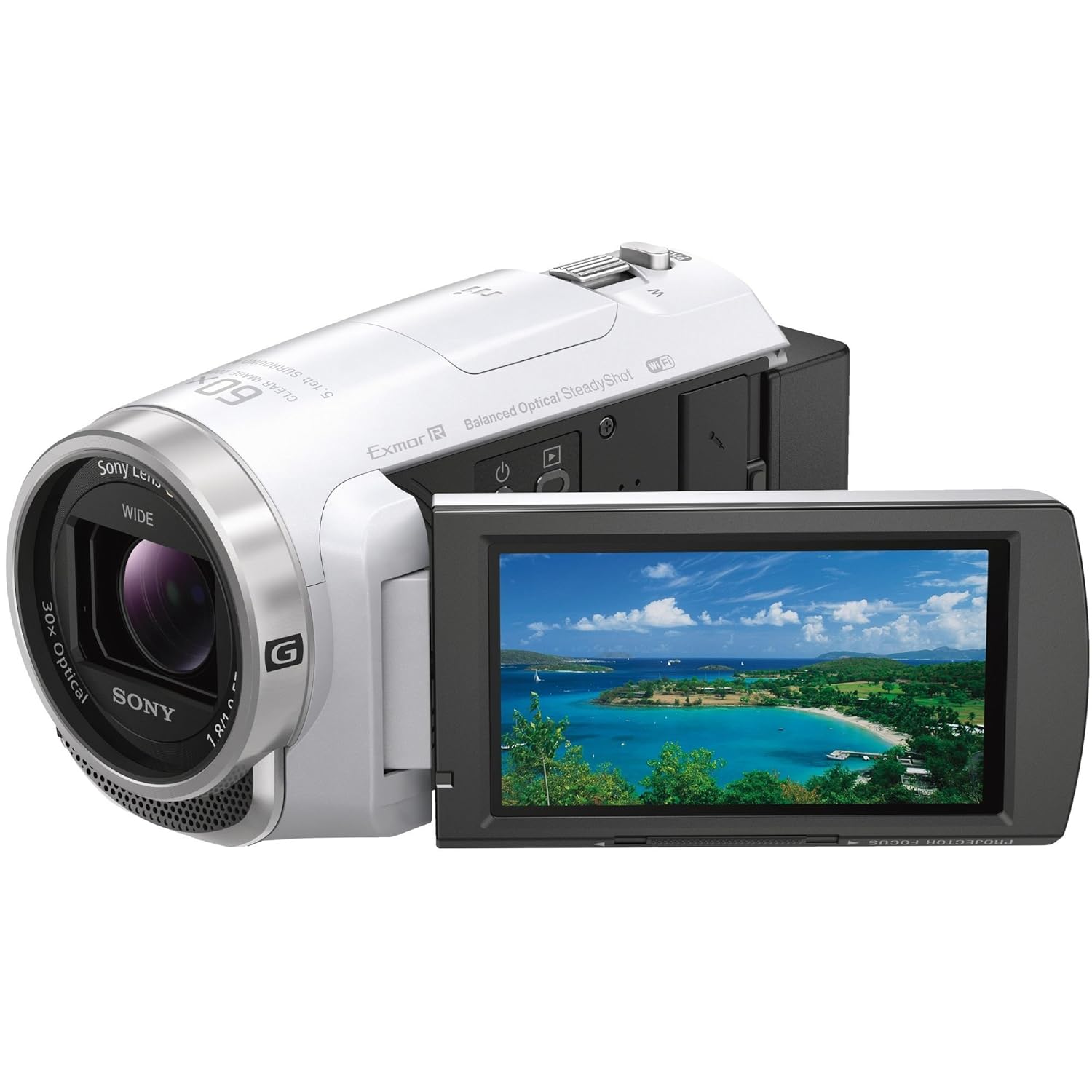 18位：ソニー SONY ビデオカメラ HDR-PJ680 64GB 光学30倍 ホワイト Handycam HDR-PJ680 W